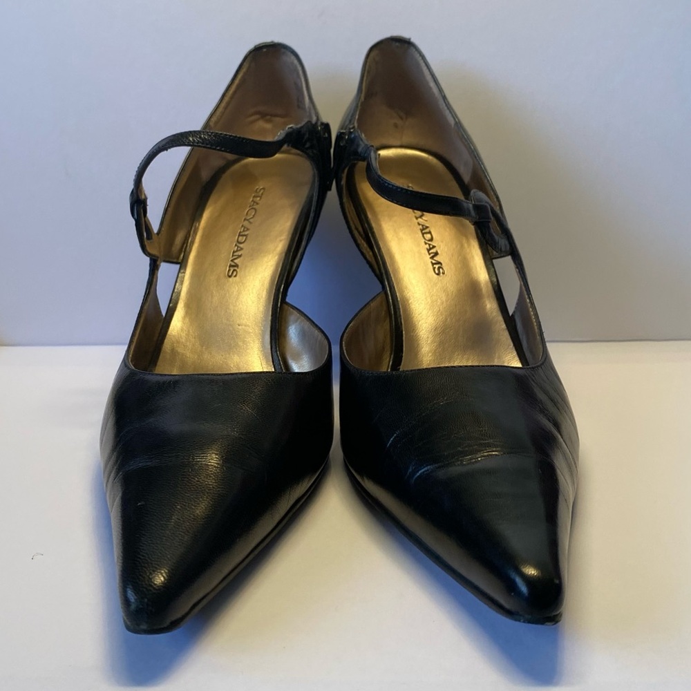 Stacy Adams ‘Provo D’Orsay’ Black Leather Sexy Pointed Toe Pumps